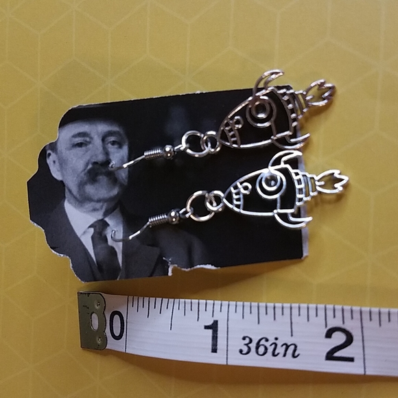 Rocketship earrings jo3 - Picture 3 of 4